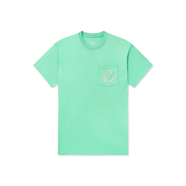 Bimini Green with Peach | FieldTec™ Pocket Tee | Short Sleeve | Front