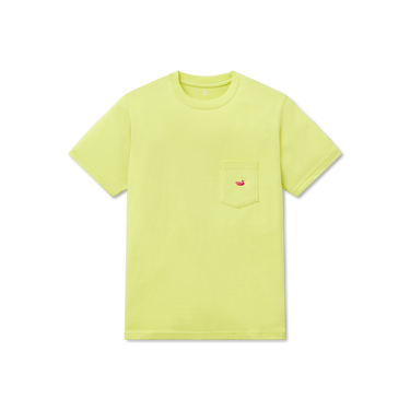 Electric Lime with Pink Duck | Youth Embroidered Tee