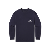 Navy | Signature Ornament Tee | Long Sleeve | Front | Pocket Tee