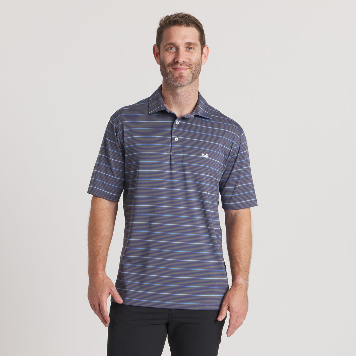 Dark Gray & Light Blue Gridiron | On Model Front