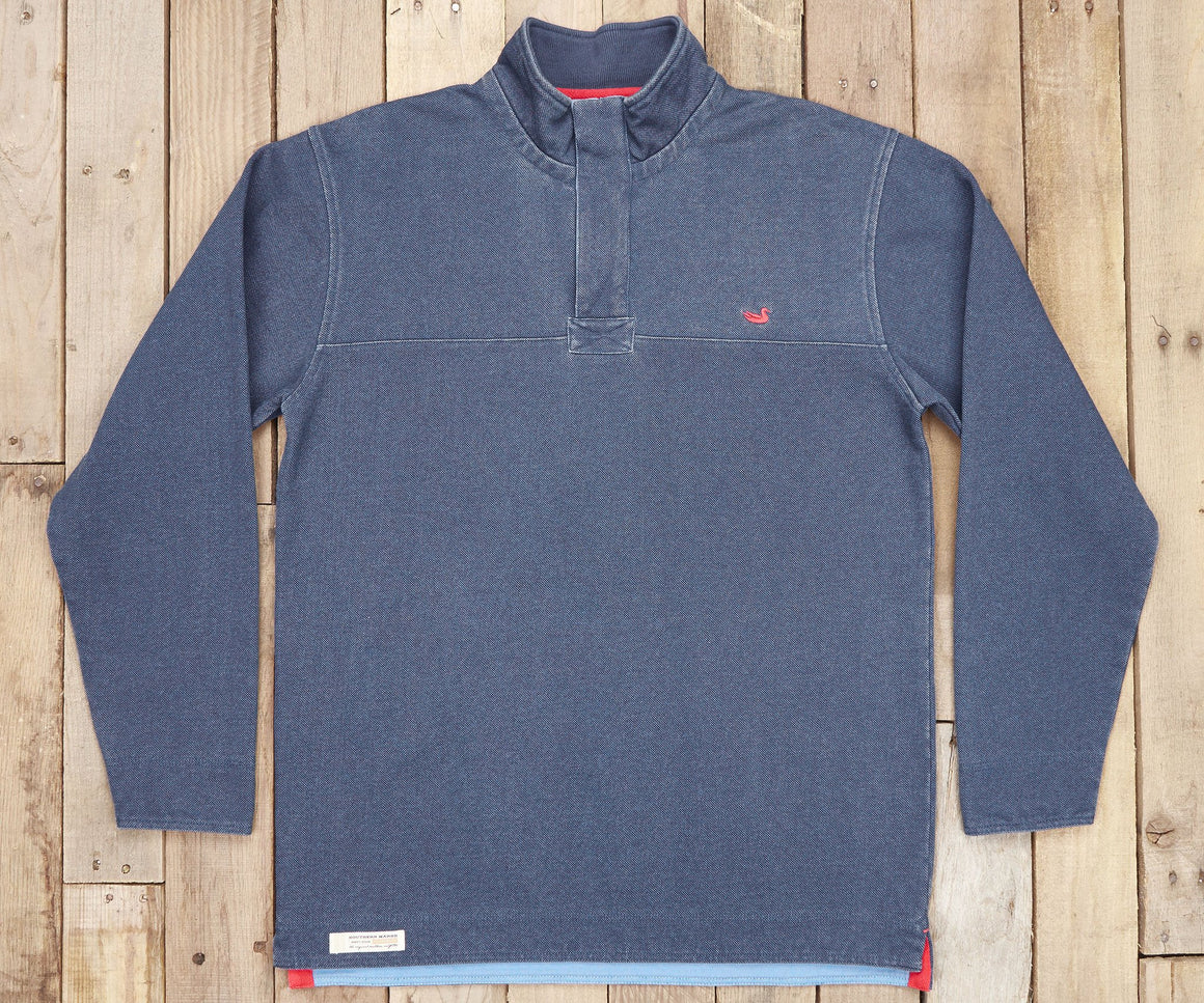 Washed Navy Pique | Riley Pique Pullover
